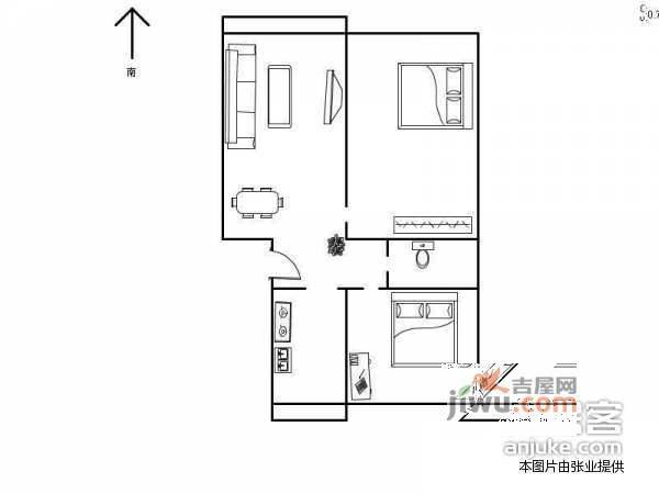 龙跃苑2室2厅1卫107㎡户型图