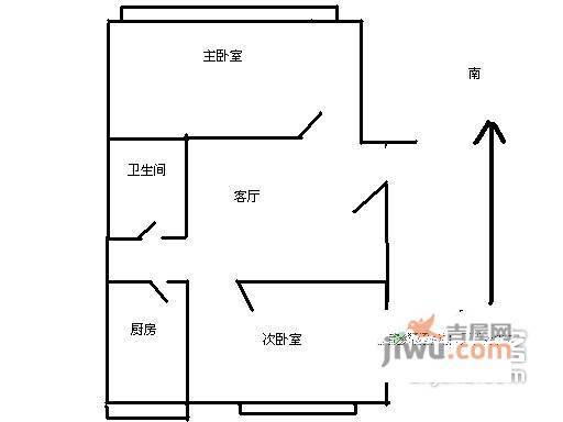 石榴园南里小区2室1厅1卫600㎡户型图