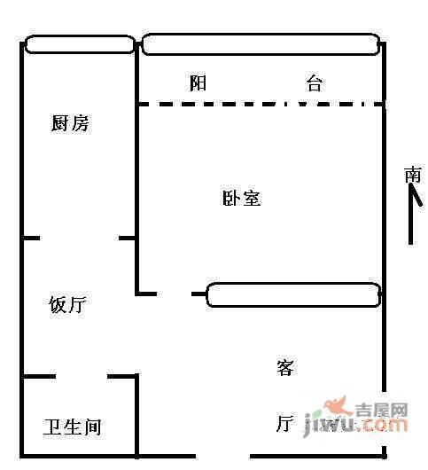 石榴园南里小区1室1厅1卫115㎡户型图