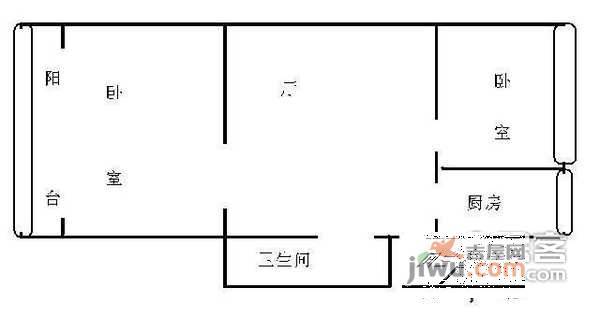 石榴园南里小区2室1厅1卫600㎡户型图