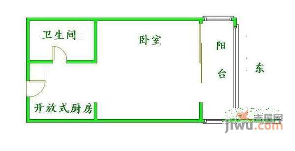 天天朝阳1室0厅1卫59㎡户型图