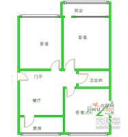 魏公村北区3室1厅1卫71㎡户型图