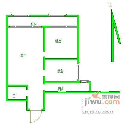 世纪金色嘉园2室1厅1卫115㎡户型图