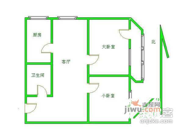 世纪金色嘉园2室2厅1卫100㎡户型图