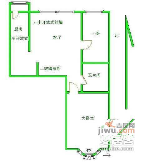 世纪金色嘉园2室1厅1卫115㎡户型图