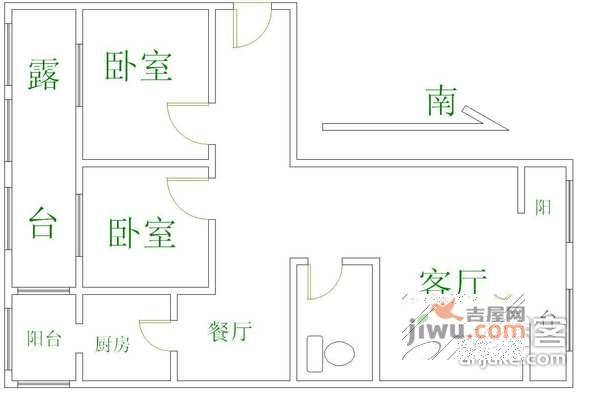 和平门小区2室1厅1卫91㎡户型图