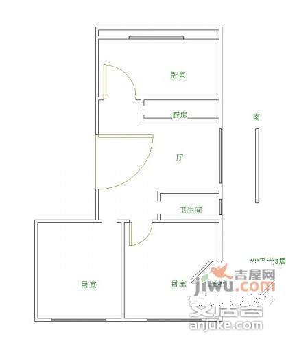 和平门小区3室1厅1卫151㎡户型图