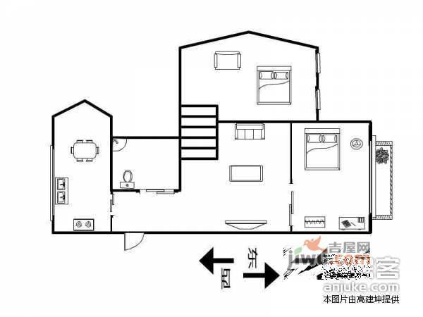 和平门小区1室1厅1卫59㎡户型图