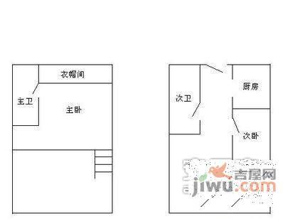 和乔丽致1室1厅2卫62㎡户型图