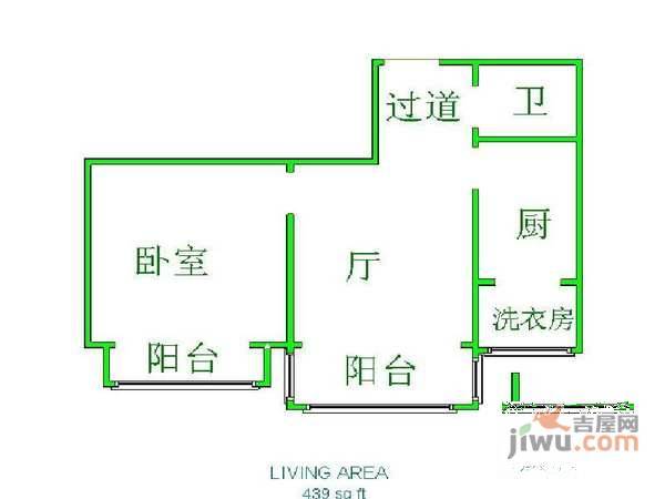 那尔水晶城1室1厅1卫116㎡户型图