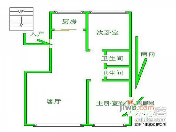 那尔水晶城2室2厅2卫174㎡户型图