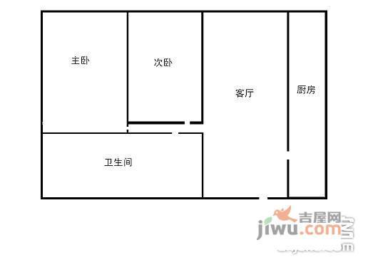 澳林春天五期2室1厅1卫户型图