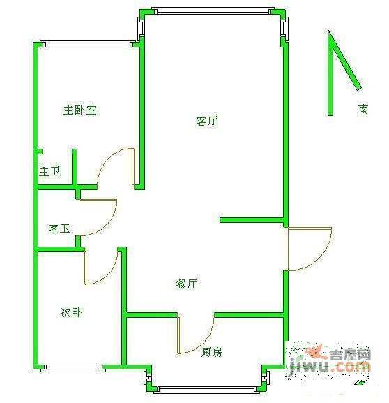 澳林春天五期2室2厅2卫115㎡户型图