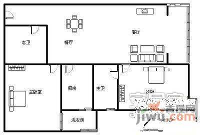 澳林春天五期2室2厅2卫115㎡户型图