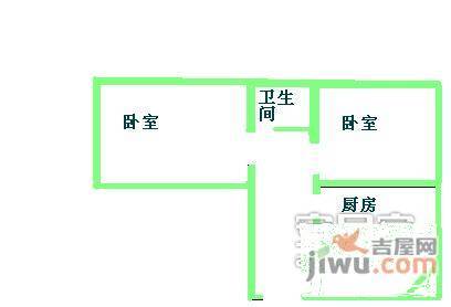 古城北路2室1厅1卫80㎡户型图