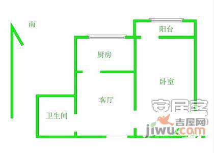 古城北路1室1厅1卫46㎡户型图