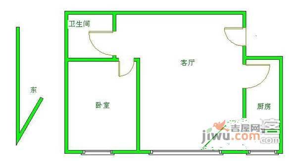 鑫兆雅园1室1厅1卫70㎡户型图