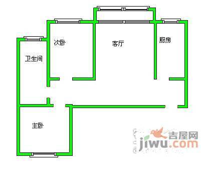 鑫兆雅园2室2厅1卫105㎡户型图