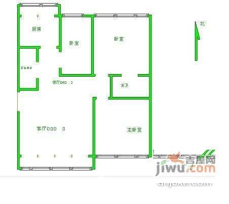 龙跃苑3室1厅2卫142㎡户型图