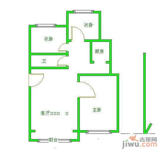 龙跃苑3室2厅1卫166㎡户型图