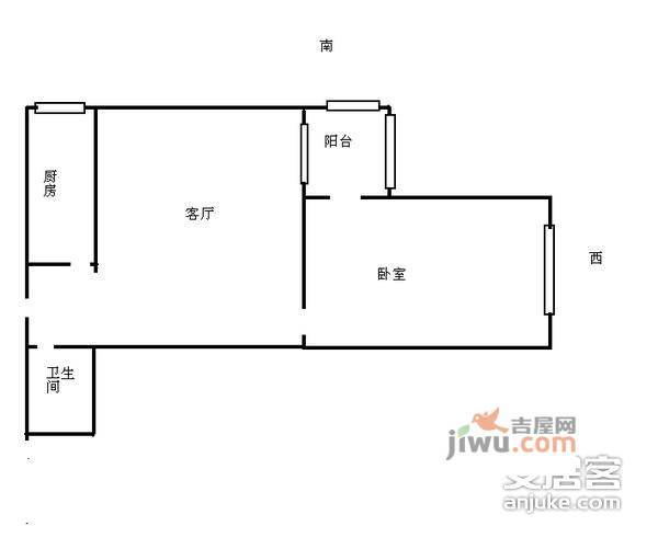 慧时欣园1室1厅1卫75㎡户型图