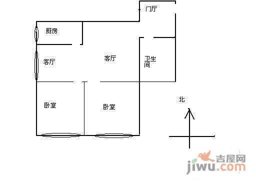 慧时欣园2室1厅1卫98㎡户型图