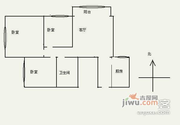 慧时欣园3室1厅1卫户型图