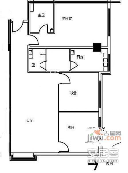 常青藤嘉园3室2厅2卫150㎡户型图