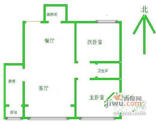 燕尚园2室2厅2卫106㎡户型图