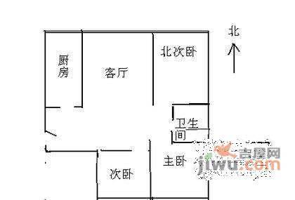 燕尚园3室1厅1卫103㎡户型图