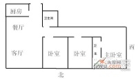 青塔东里小区3室2厅2卫128㎡户型图