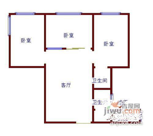 嘉润花园3室2厅2卫174㎡户型图