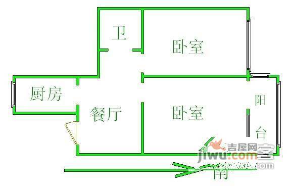 枣营北里2室1厅1卫89㎡户型图