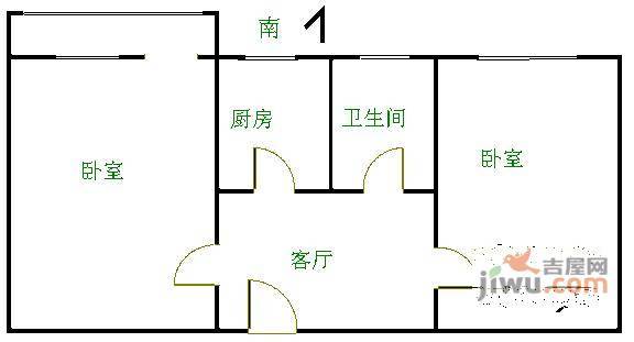 枣营北里2室1厅1卫89㎡户型图