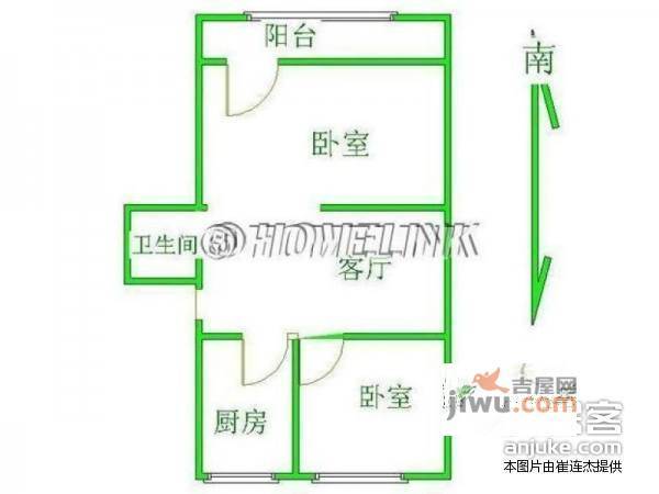 玉林东里2室1厅1卫70㎡户型图