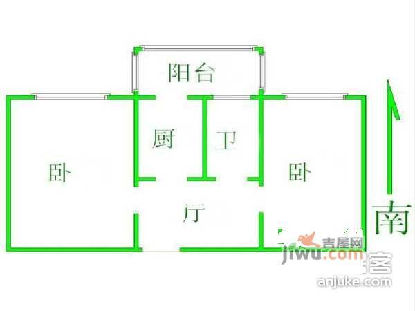 太平桥小区2室1厅1卫76㎡户型图