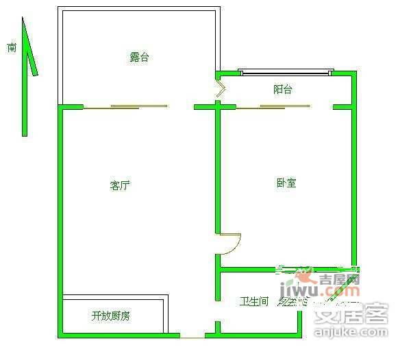 绿景苑1室1厅1卫80㎡户型图