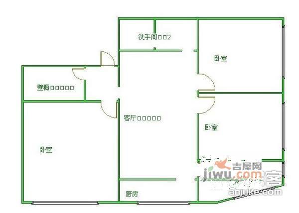 依翠园3室1厅1卫114㎡户型图