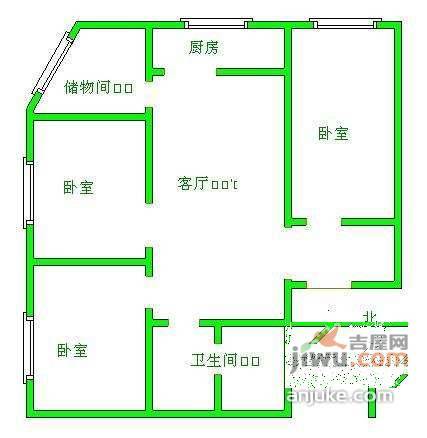 依翠园3室1厅1卫114㎡户型图