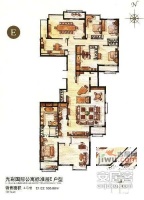 光彩国际公寓5室3厅4卫490㎡户型图