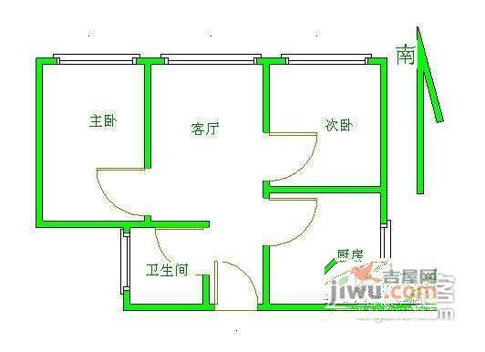 双龙南里小区2室1厅1卫83㎡户型图