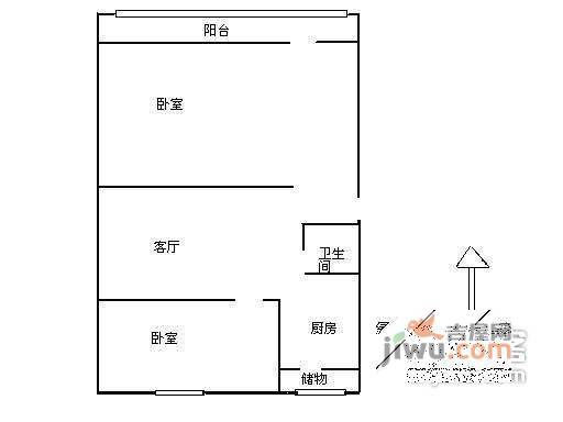 双龙南里小区2室1厅1卫83㎡户型图