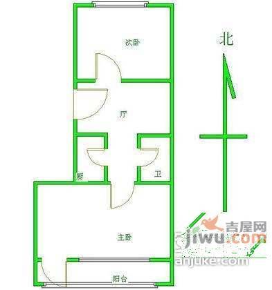 驼房营南里2室1厅1卫87㎡户型图