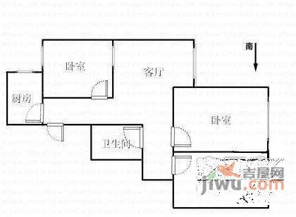 冠英园小区3室1厅1卫121㎡户型图