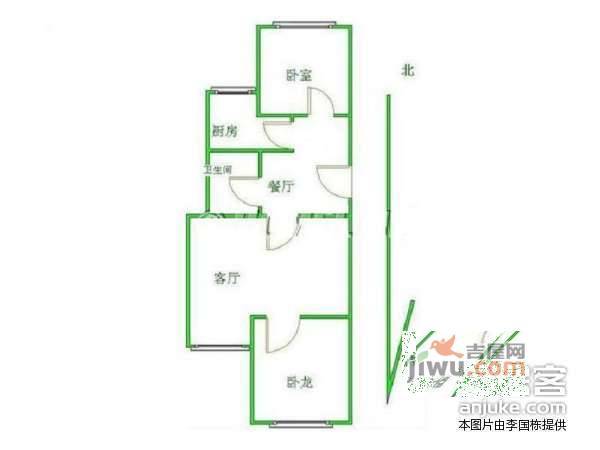 卧龙小区2室1厅1卫102㎡户型图