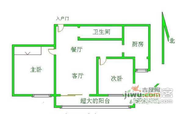 卧龙小区2室2厅1卫120㎡户型图