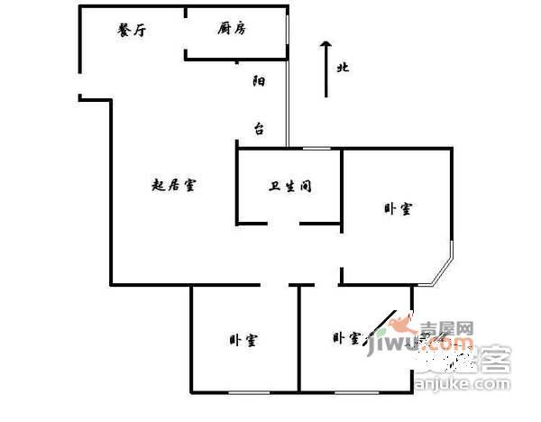 卧龙小区3室2厅2卫430㎡户型图