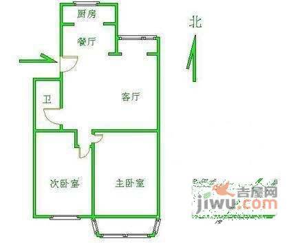 卧龙小区2室1厅1卫102㎡户型图