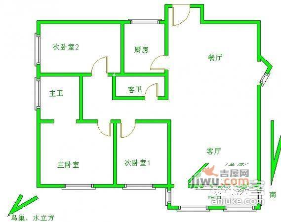 卧龙小区4室1厅2卫184㎡户型图