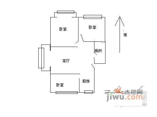 卧龙小区3室1厅1卫152㎡户型图